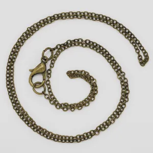 1.5mm brass Chain Necklace for Pendants Length 18 Bulk Chain with lobster clasp Craft Supplies Findings Antique Bronze 20PCS