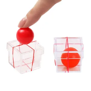 2 Set Magic Props Children Ball Penetrating Through Box Magic Toy Magic Trick for Professional Magician ConJuring Stage Close-up