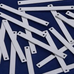 2*1/8 Brass Stamping Blank Bar Ready to Stamp Bar Blanks Engraveable Craft Supplies 18 Gauges nickel color 10pcs