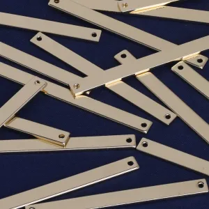 2*1/8 Brass Stamping Blank Bar Ready to Stamp Bar Blanks Engraveable Craft Supplies 18 Gauges plated gold 10pcs