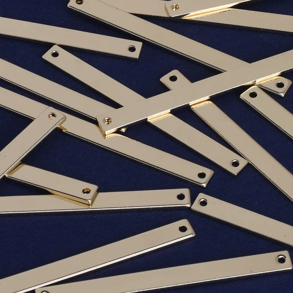 2*1/8 Brass Stamping Blank Bar Ready to Stamp Bar Blanks Engraveable Craft Supplies 18 Gauges plated gold 10pcs