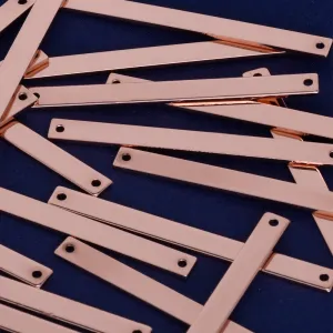 2*1/8 Brass Stamping Blank Bar Ready to Stamp Bar Blanks Engraveable Craft Supplies 18 Gauges rose gold 10pcs