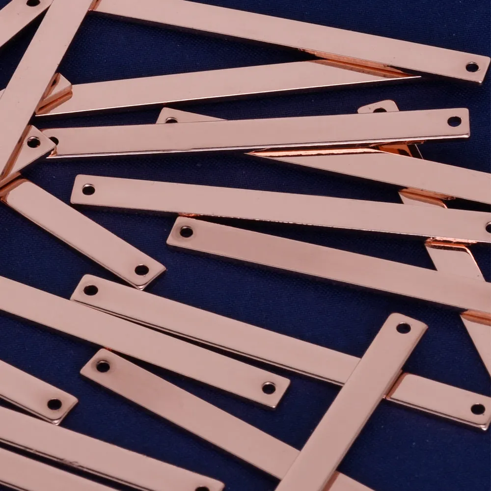 2*1/8 Brass Stamping Blank Bar Ready to Stamp Bar Blanks Engraveable Craft Supplies 18 Gauges rose gold 10pcs