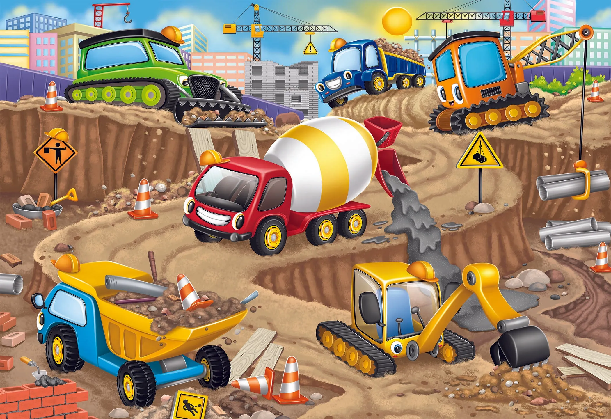 24 PC Construction Fun Floor Puzzle