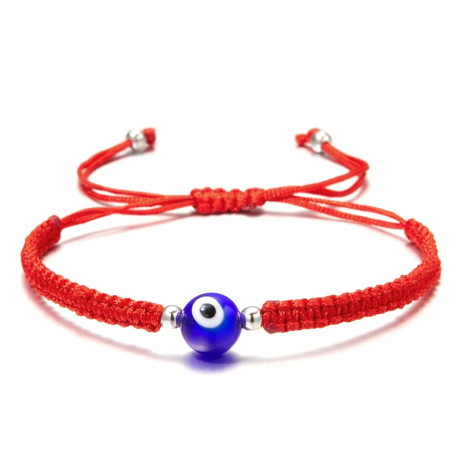 2PCS Blue Evil Eye Couple Bracelet Sets for Woman Men Charm Palm Resin Bead Rope Chain Lucky Bracelets Friendship Jewelry Gift