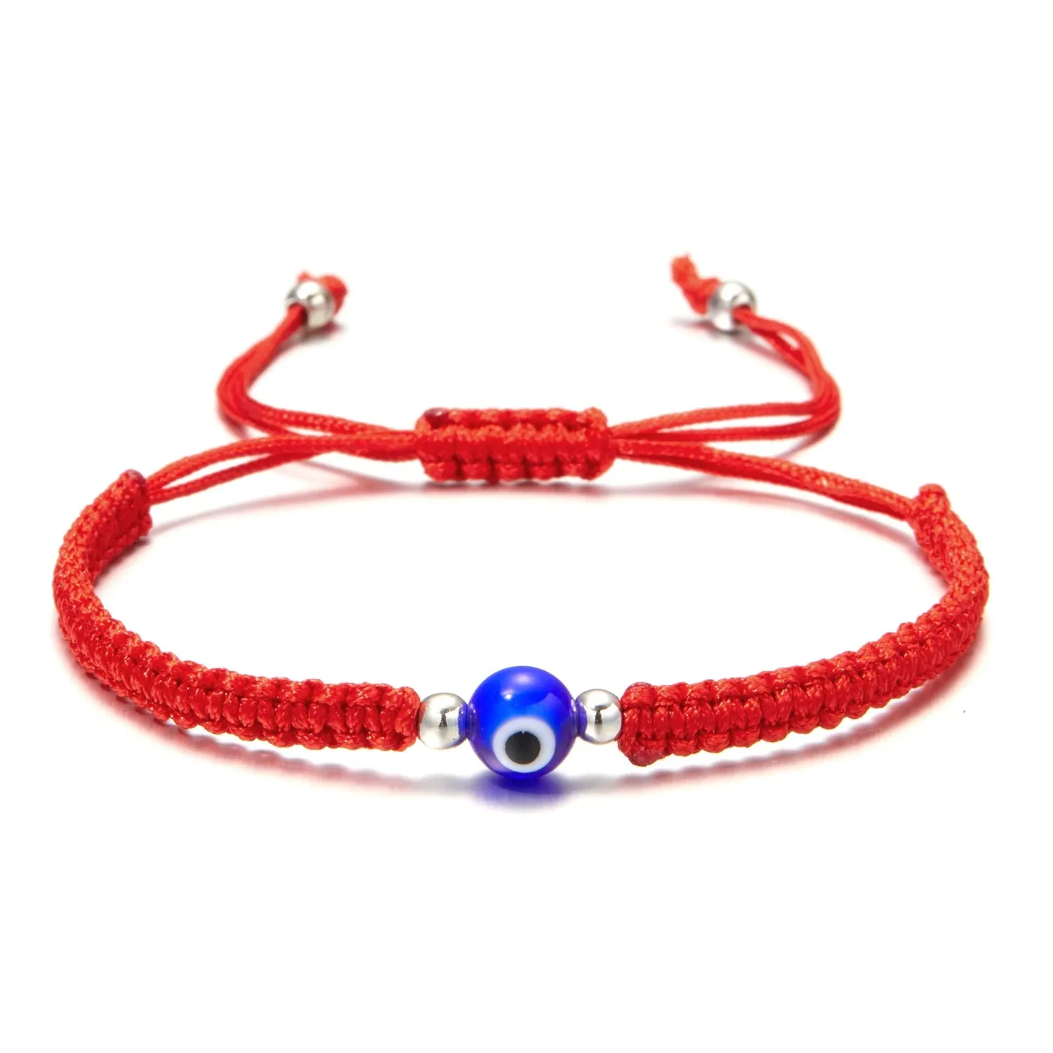 2PCS Blue Evil Eye Couple Bracelet Sets for Woman Men Charm Palm Resin Bead Rope Chain Lucky Bracelets Friendship Jewelry Gift