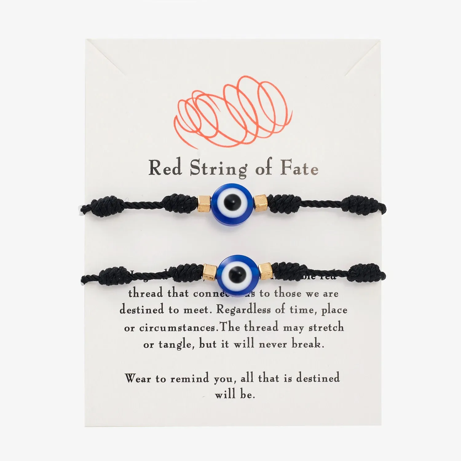 2PCS Blue Evil Eye Couple Bracelet Sets for Woman Men Charm Palm Resin Bead Rope Chain Lucky Bracelets Friendship Jewelry Gift