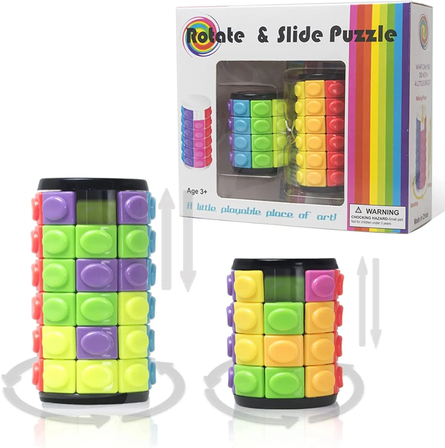 3D Puzzles Decompression Magic Cubes DIY Cylinder Puzzle (5 Layers)