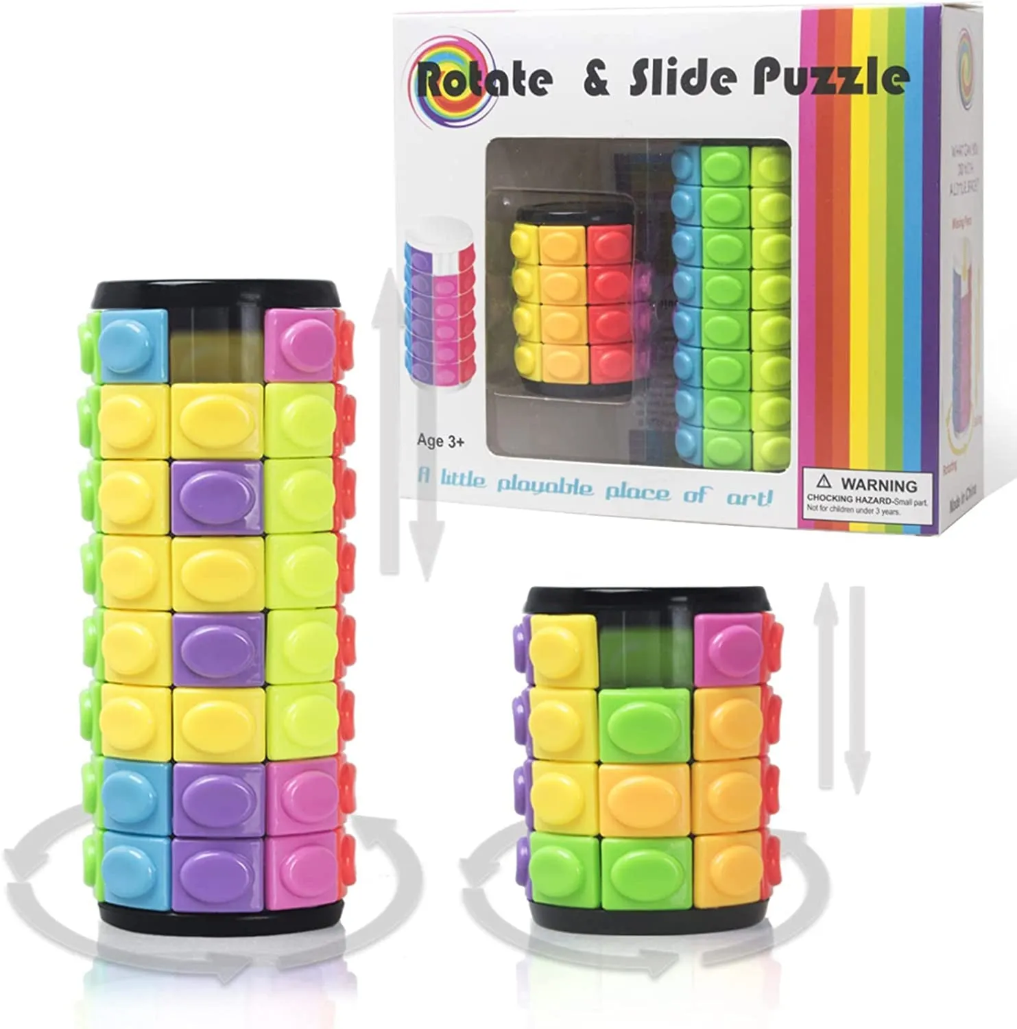 3D Puzzles Decompression Magic Cubes DIY Cylinder Puzzle (5 Layers)