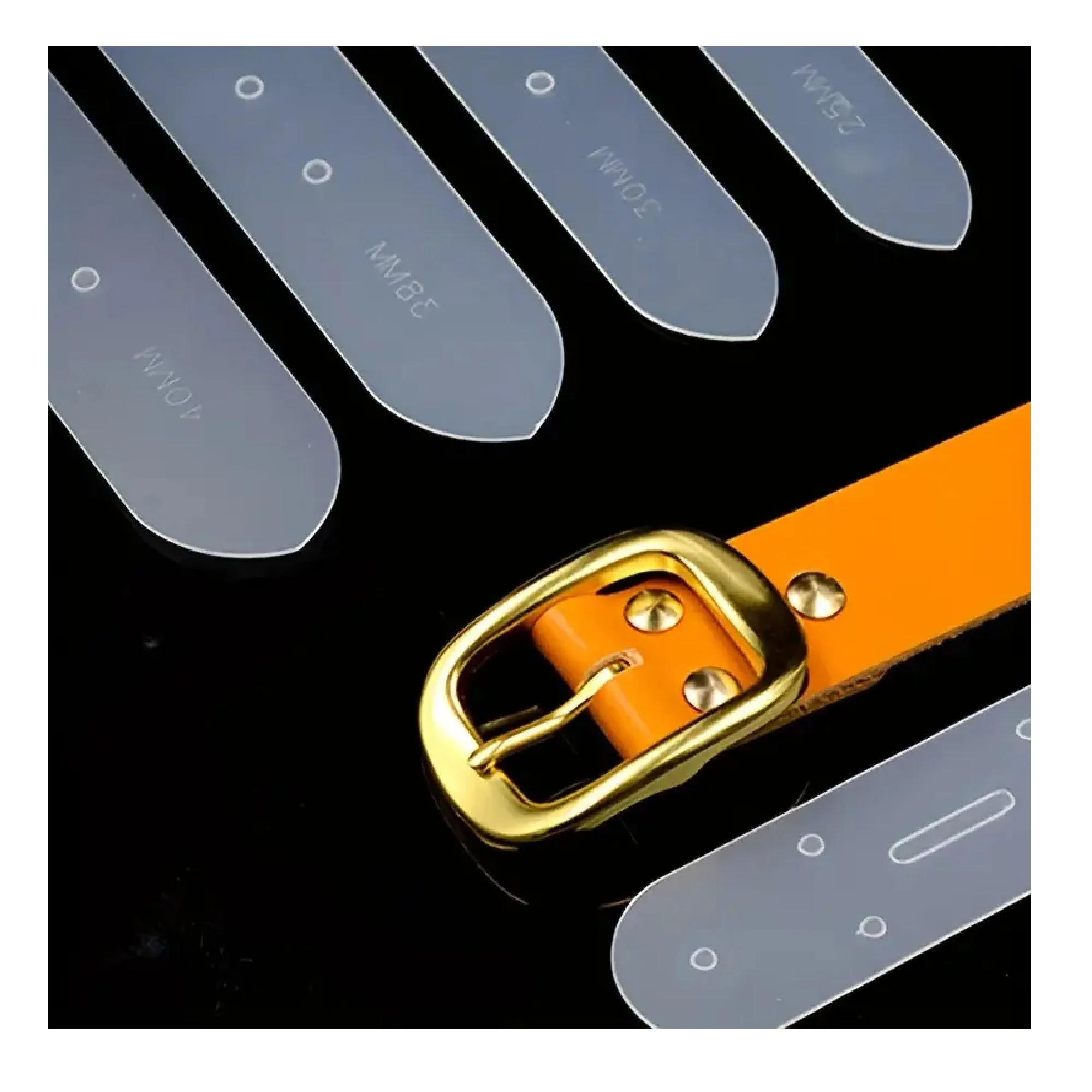 5pcs/set DIY Plastic Belt Buckle Head End Directional Punching Template Leather Craft Template Belt Positioning Punching Tool