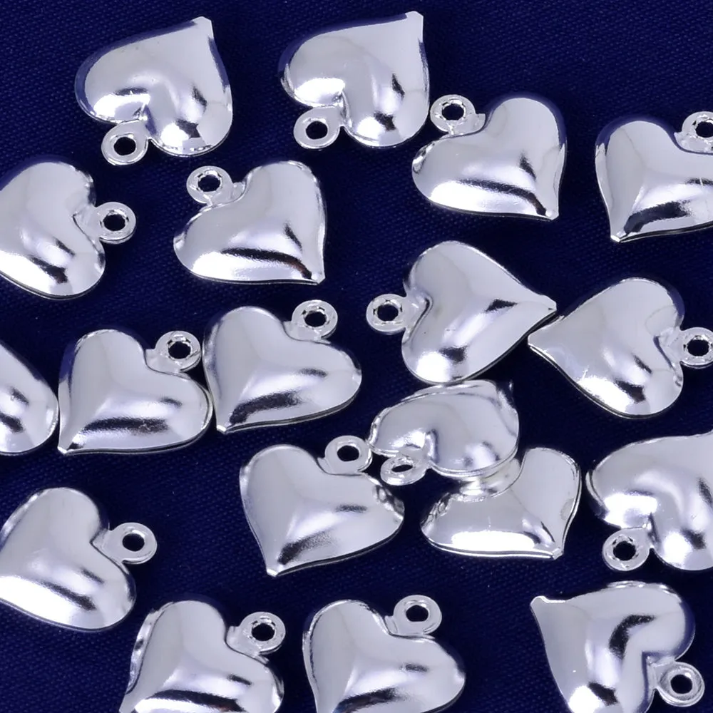 About 11*13mm tibetara Brass heart tag charms gift heart charms Pendant Craft Supplies thickness 4.6MM plated silver 20pcs