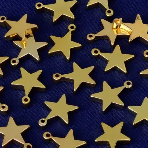 About 12.6*10.1MM tibetara Brass Star Personalized Stamping Blank Bar pendant bracelet Craft Supplies Aperture 1.2MM plated gold 20pcs