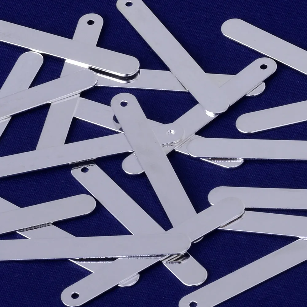 About 40*4mm tibetara Brass Ready to Stamp Personalized Bar stamping blanks Craft Supplies thickness 0.43mm plated silver 20pcs