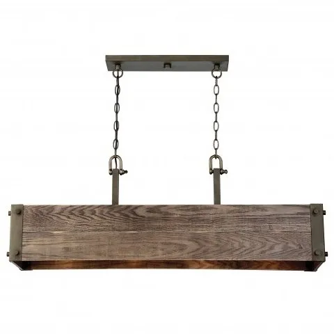 Aged Wood 4-Lights Island Pendant