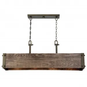 Aged Wood 4-Lights Island Pendant