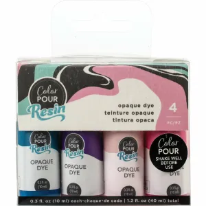 American Crafts Color Pour Resin Dyes 10ml 4/Pkg-Opaque - Mixed Berry