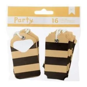 American Crafts - Diy Party Pocket Tags 16 Pieces  Black & Kraft*