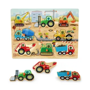 B. toys - Peg Puzzle - Peek & Explore - Construction Trucks