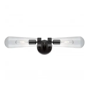 Beaker 2-Lights Sconce - Aged Bronze Finish with Clear Glass Shade