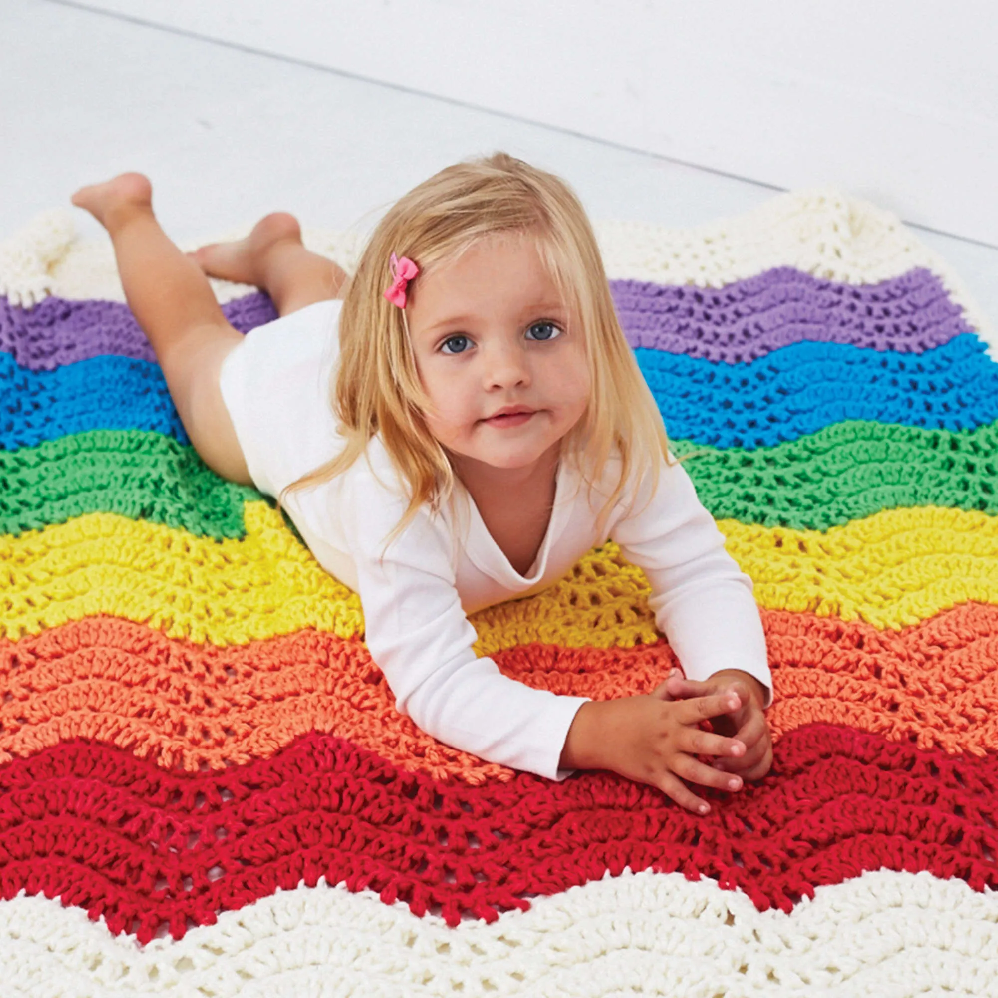 Bernat End Of The Rainbow Crochet Blanket