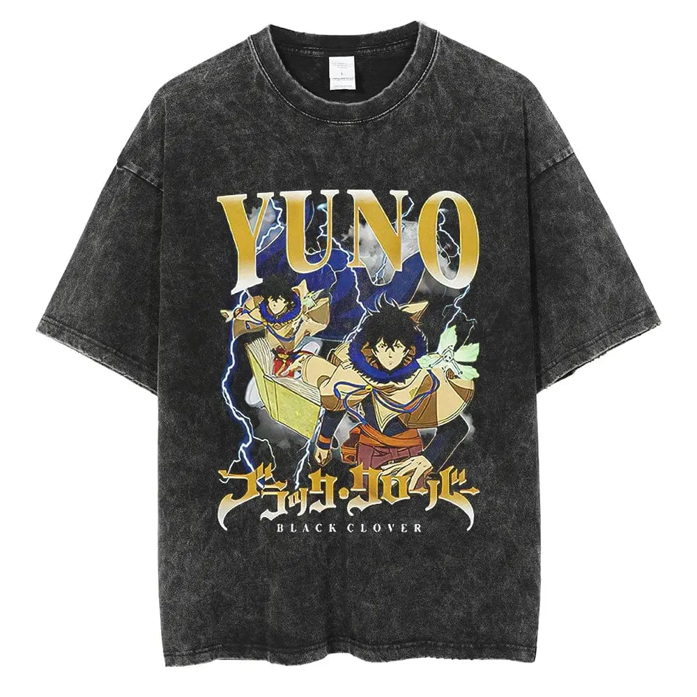 Black Clover Yuno Wind Magic Vintage T-Shirt | Otakumise
