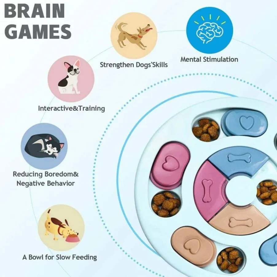 Boost Your Pup's IQ: Interactive Turntable Dog Puzzle Toys!
