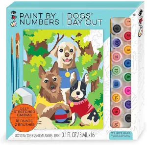 Bright Stripes iHeartArt Paint by Numbers - Dogs' Day Out
