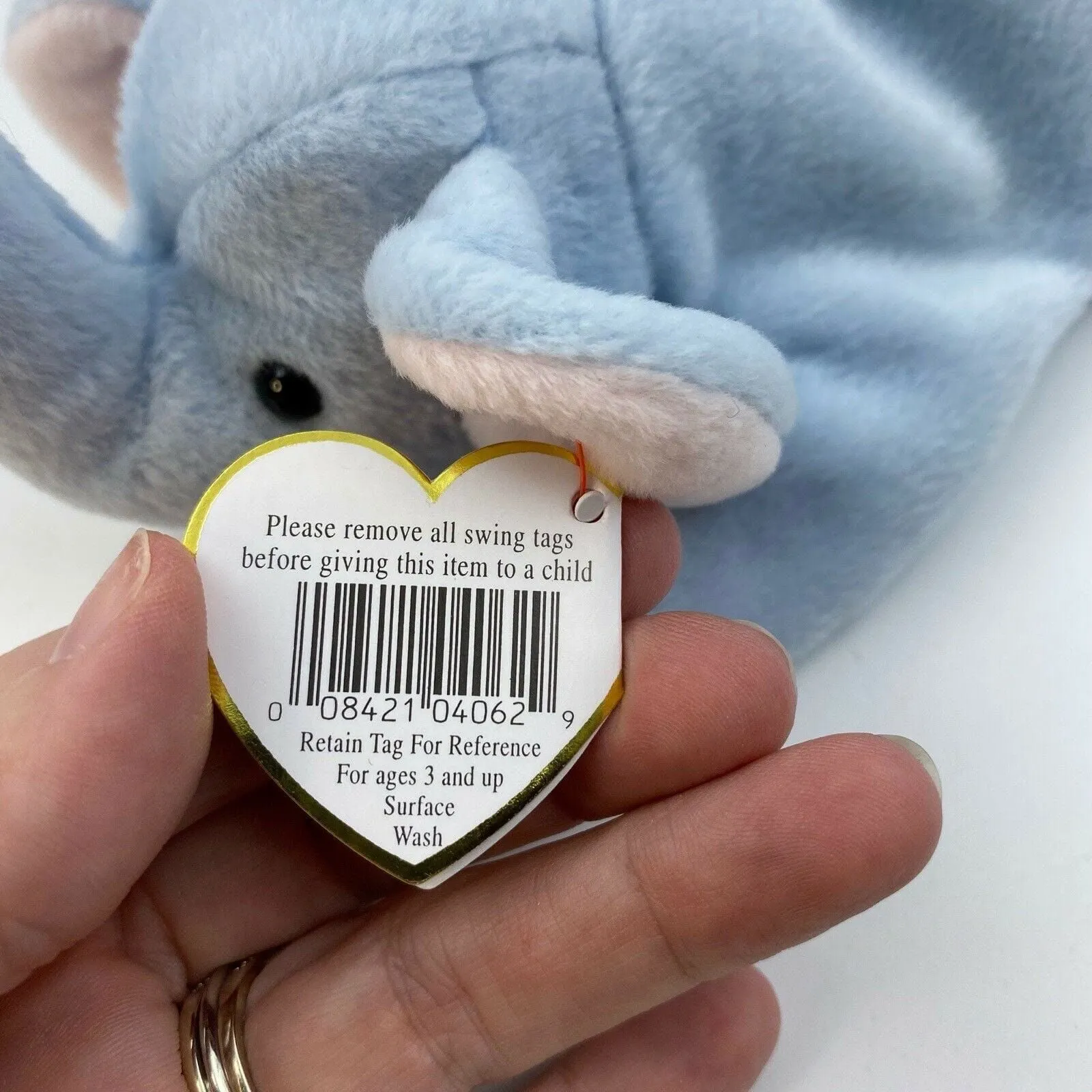 Charming Ty Original Beanie Babies Peanut Elephant Plush Toy 1995 Excellent Cond. Vintage