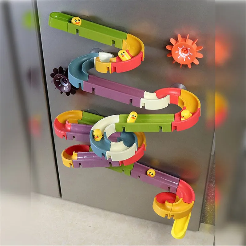 Children's Bathroom DIY Assembling Orbital Ball-slip Sliding Play Water Toy