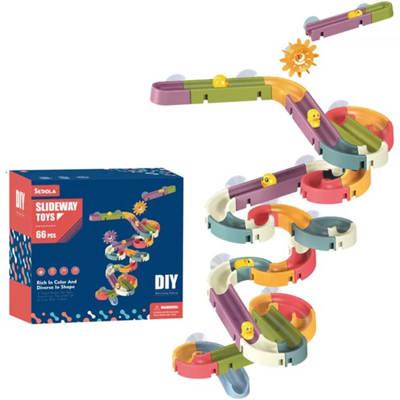 Children's Bathroom DIY Assembling Orbital Ball-slip Sliding Play Water Toy