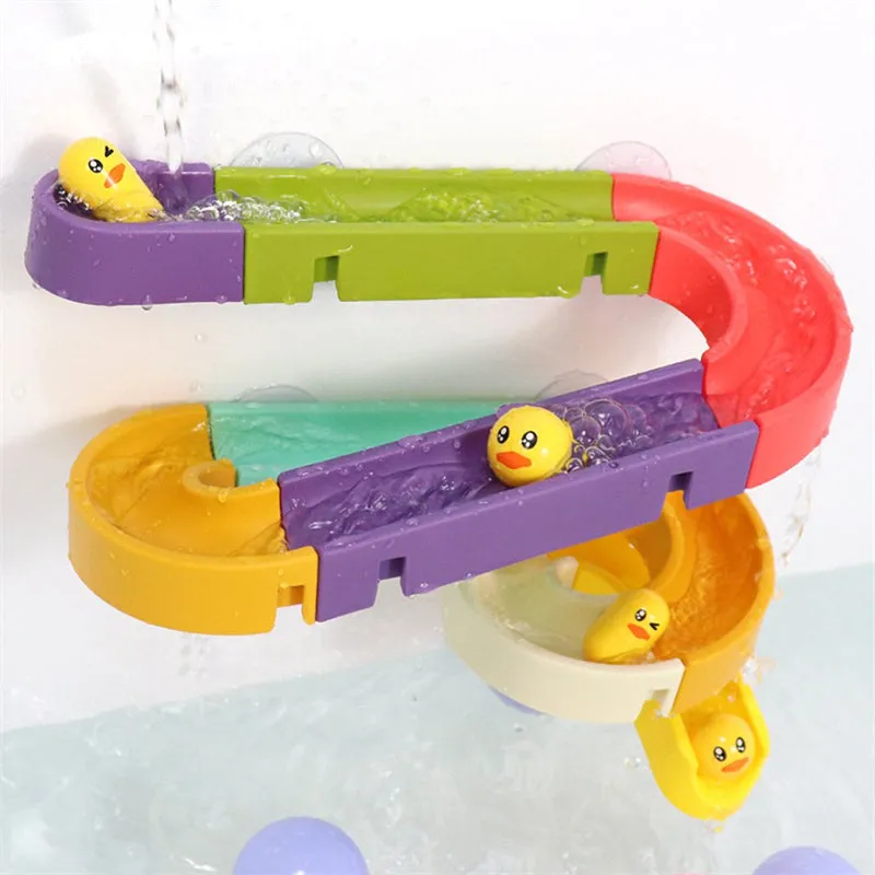 Children's Bathroom DIY Assembling Orbital Ball-slip Sliding Play Water Toy