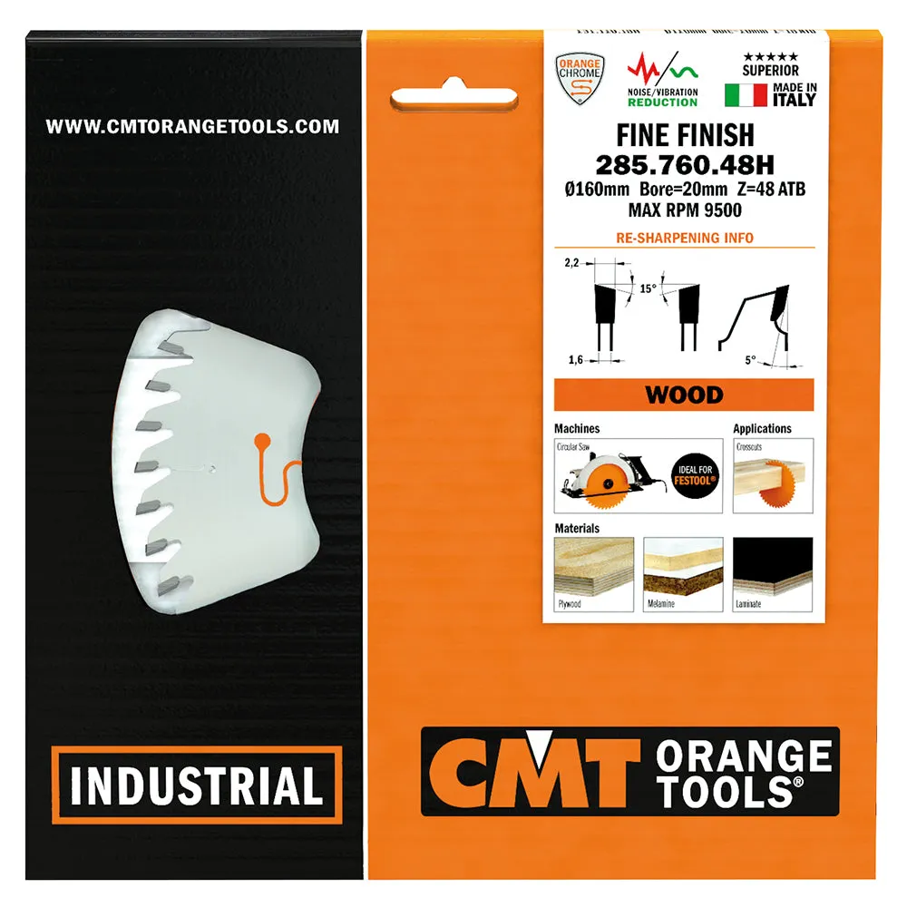 CMT Orange Tools 285.708.18 FINE FINISH 18”x0.150”/0.110”x1”  T=108 ATB