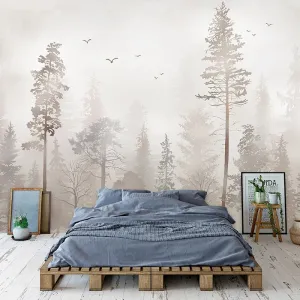 Custom Mural Wallpaper Nostalgic Forest Birds (㎡)
