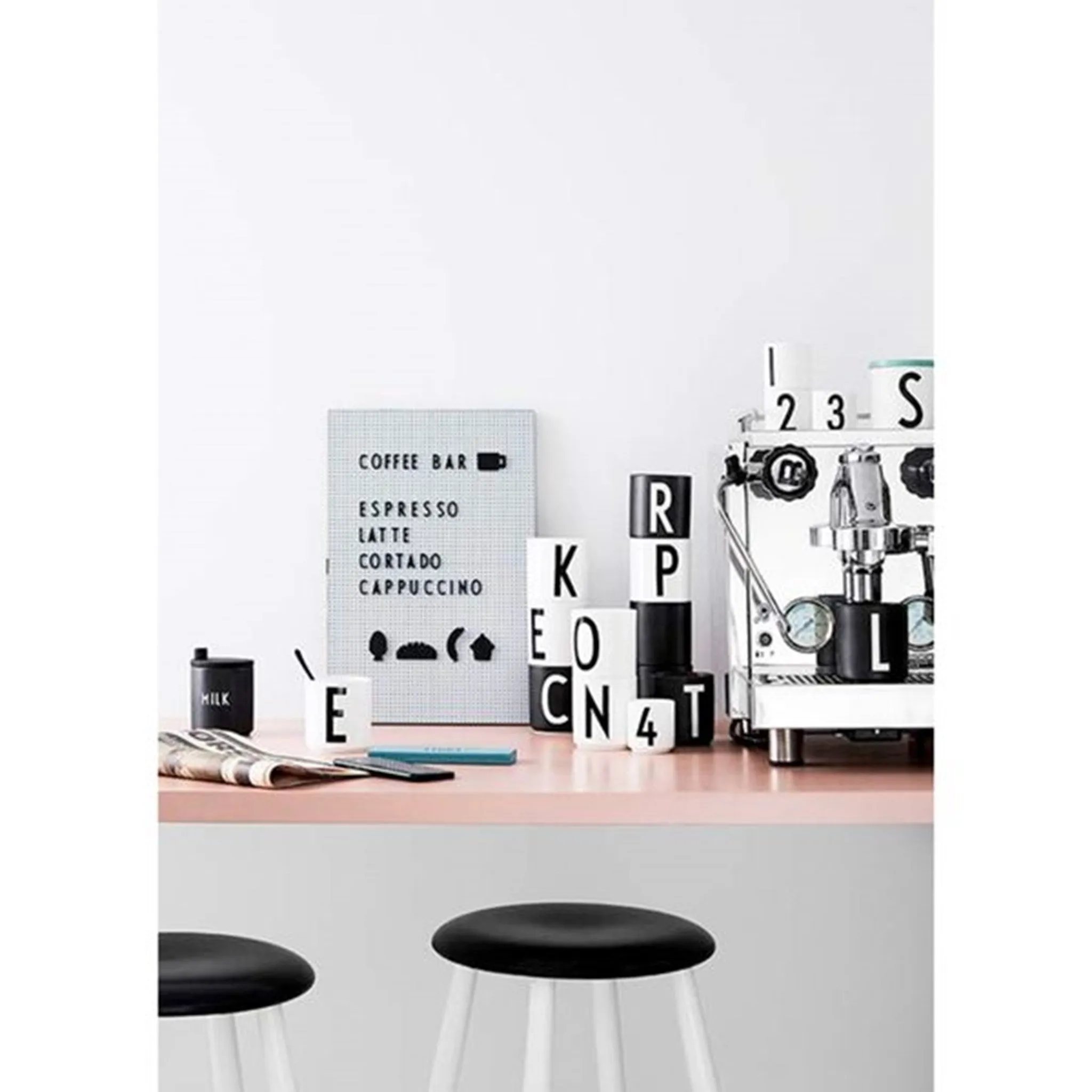 Design Letters Food Icons for Messageboard Black