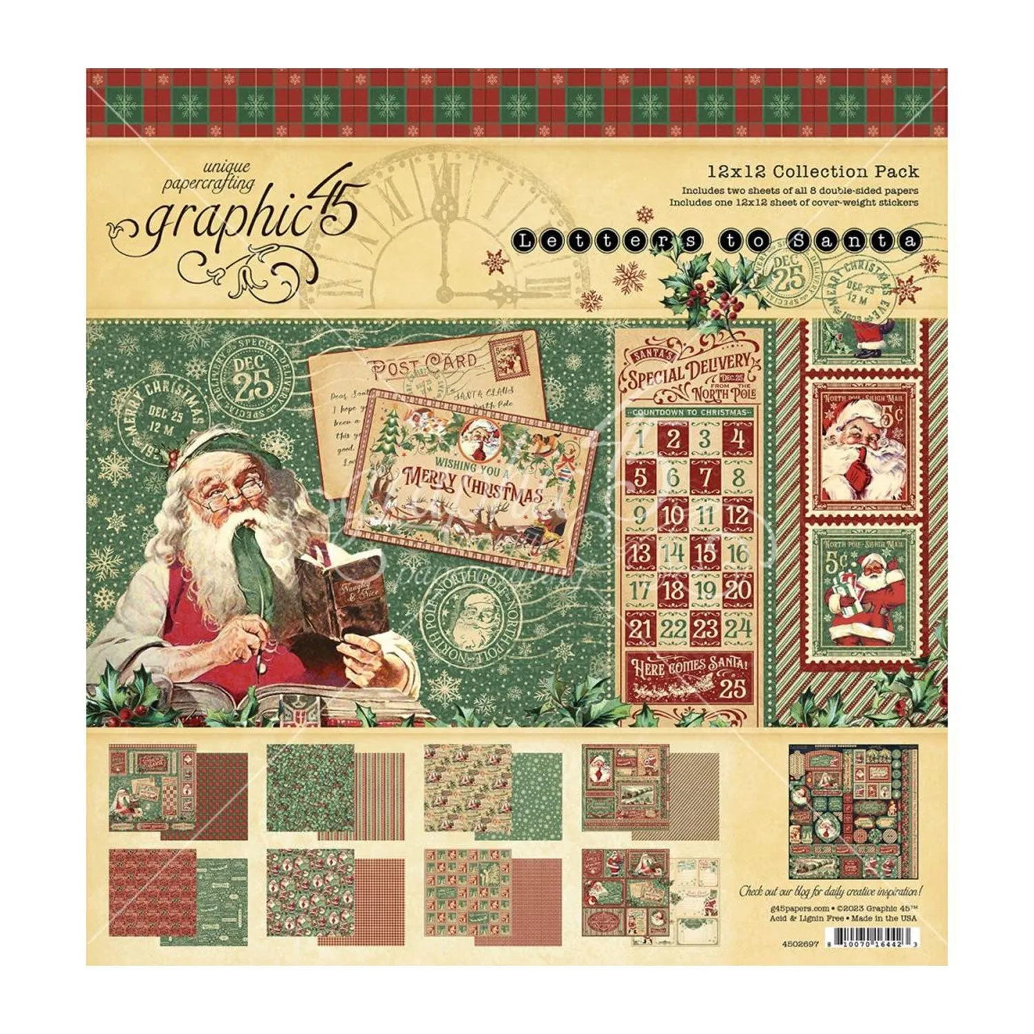 Graphic 45 Collection Pack 12"x 12" - Letters to Santa