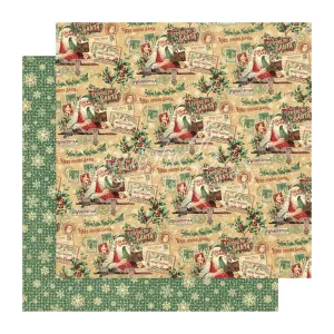 Graphic 45 Letters to Santa Double-Sided Cardstock 12"x 12" - Naughty Or Nice