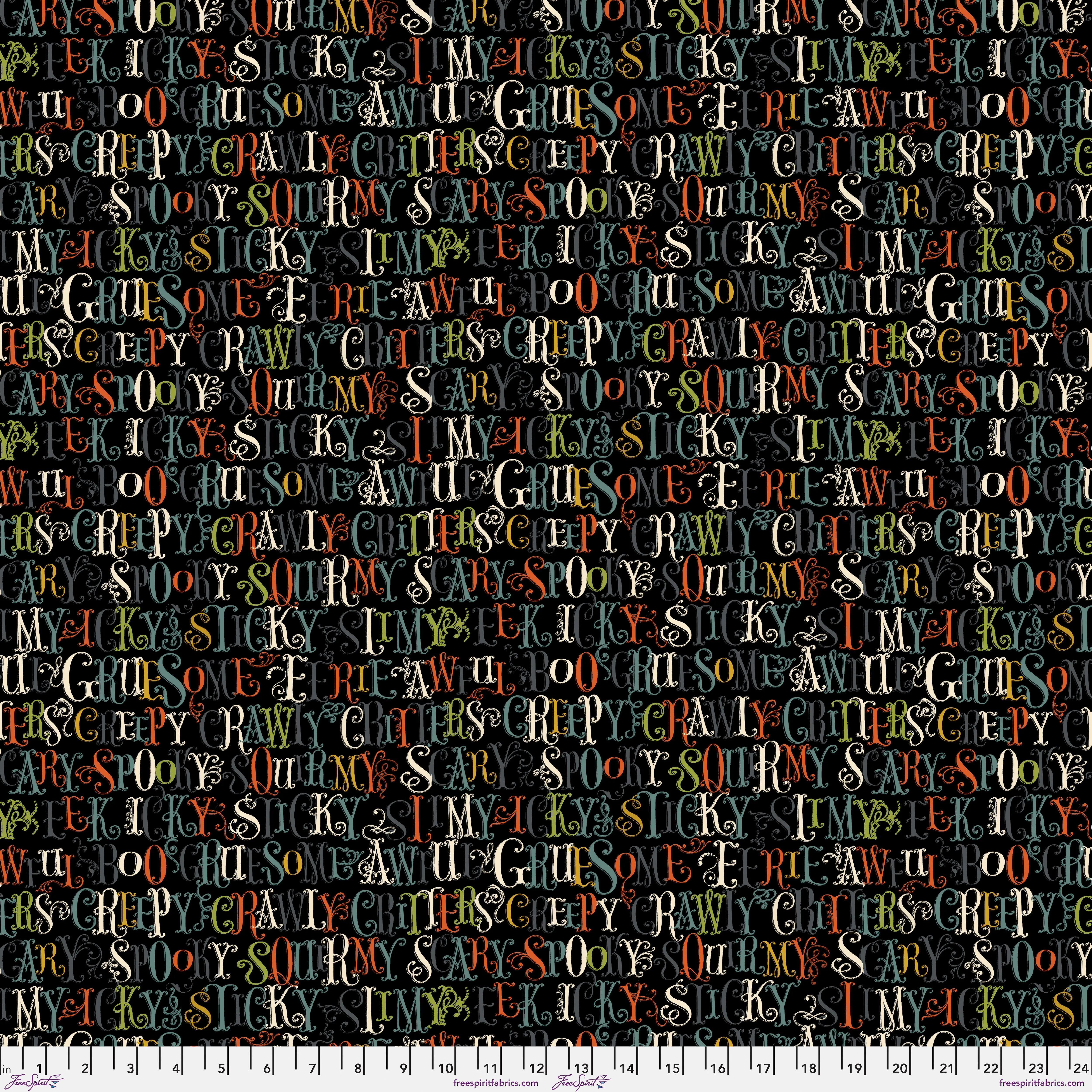 Haunted | Creepy Crawly - Licorice by Brenda Walton for Free Spirit | PWBW013.XLICORICE