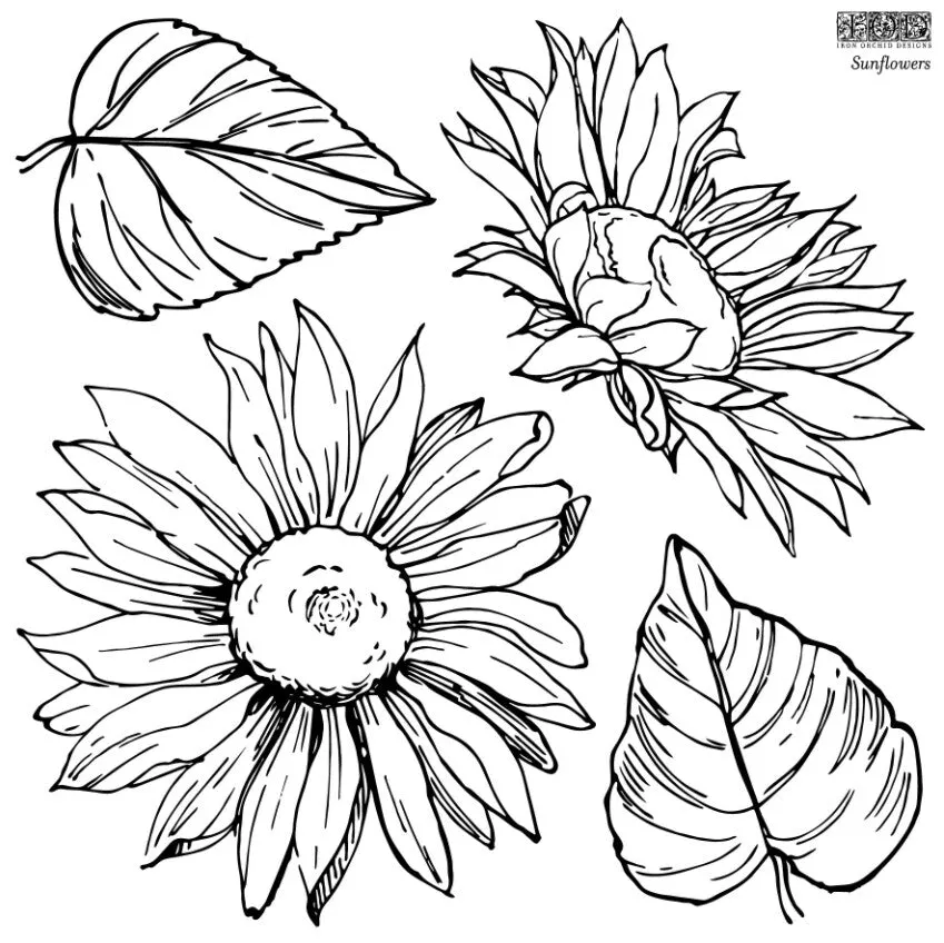 IOD Sunflowers Decor Stamp - Iron Orchid Designs