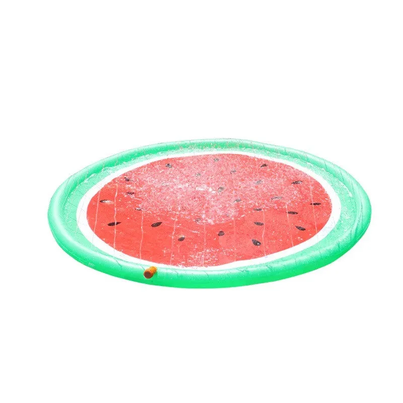 Kids PVC Lawn Sprinkler Play Mat 170x170cm Pizza Donuts Water Splash Playing Pad