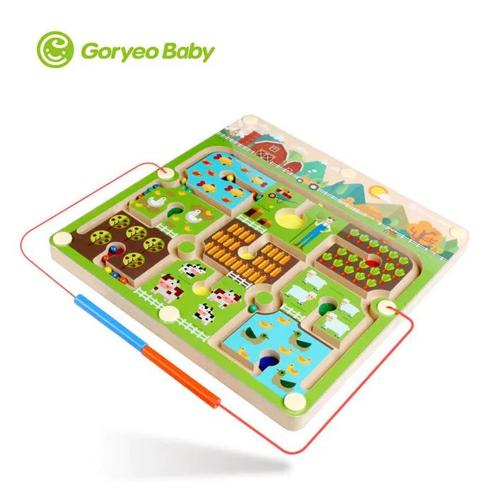 Korean Goryeo Baby Magnetic Board Farm Maze - Fine Motor Toys For Children