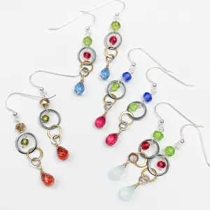 Mixed Metal Fun Everyday Colorful Drop Earrings
