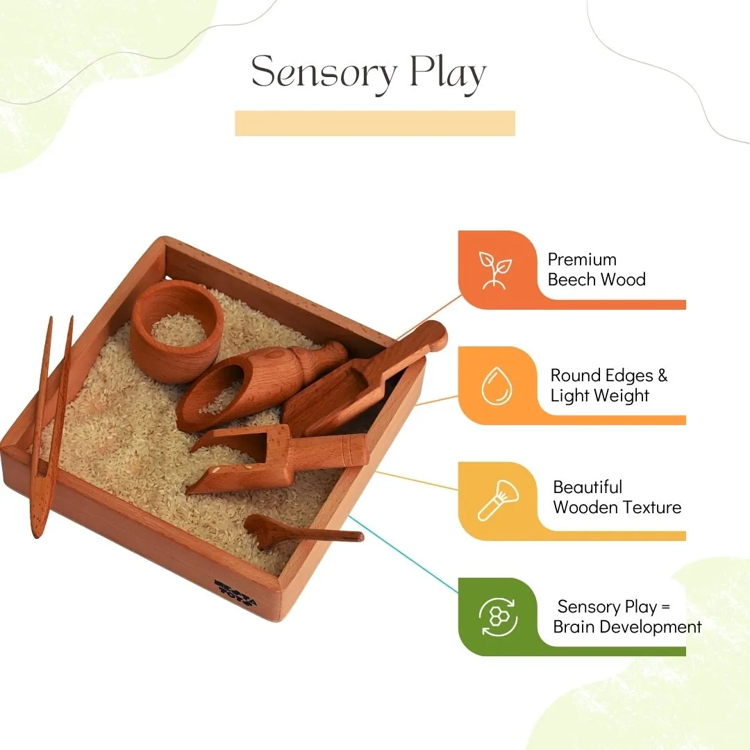 Nesta Toys Wooden Sand Tray for Writing Letters & Numbers - Montessori Toys for Kids
