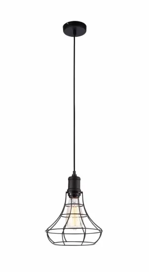 Nostalgic Industrial Black wide cage Pendant Light