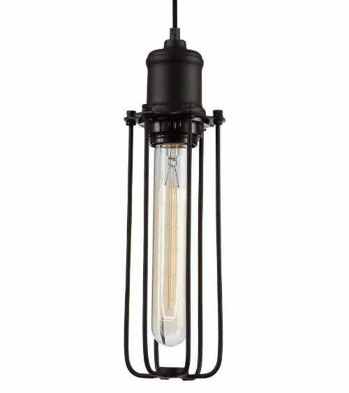 Nostalgic Industrial Tubular metal caged Pendant Light