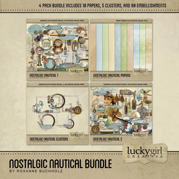 Nostalgic Nautical Digital Scrapbook Bundle