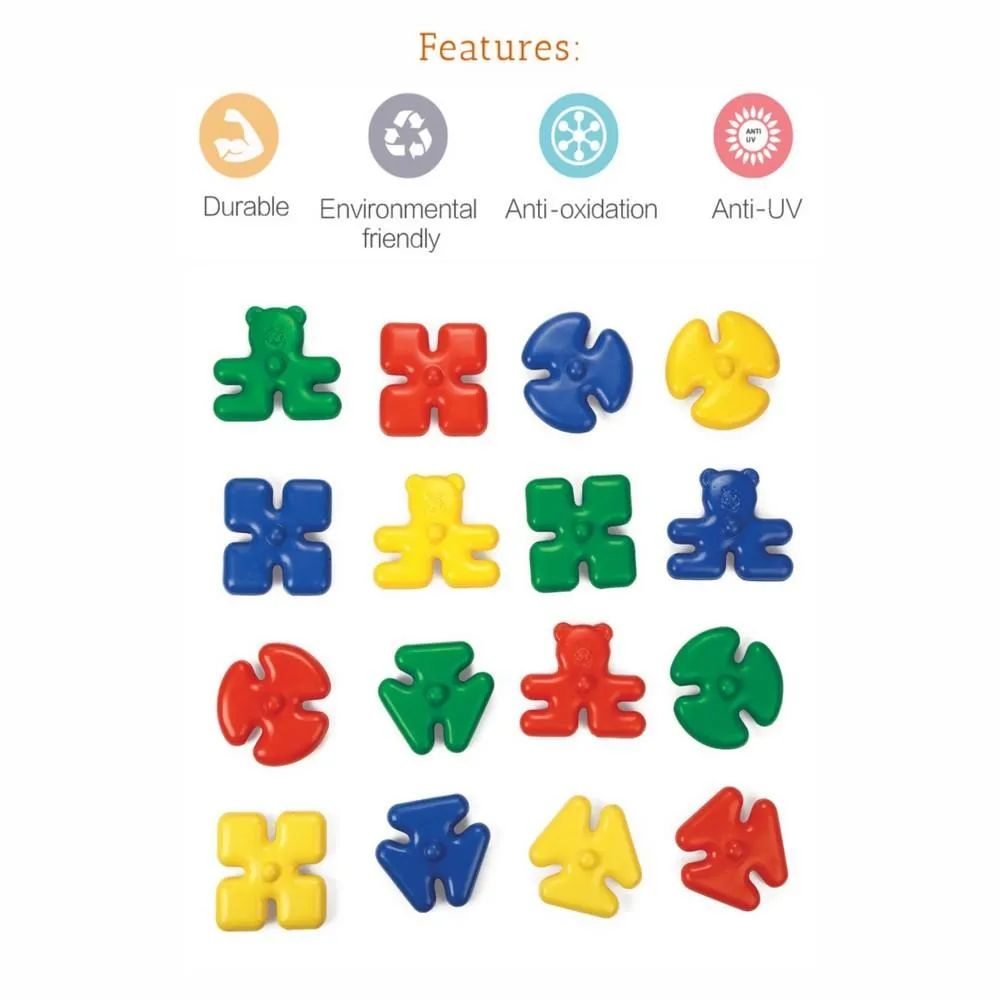 Ok Play Joy Link Set of 16 Assembled Shapes & Linking Toys for Toddlers, Multicolour, Ages 1 to 2 years