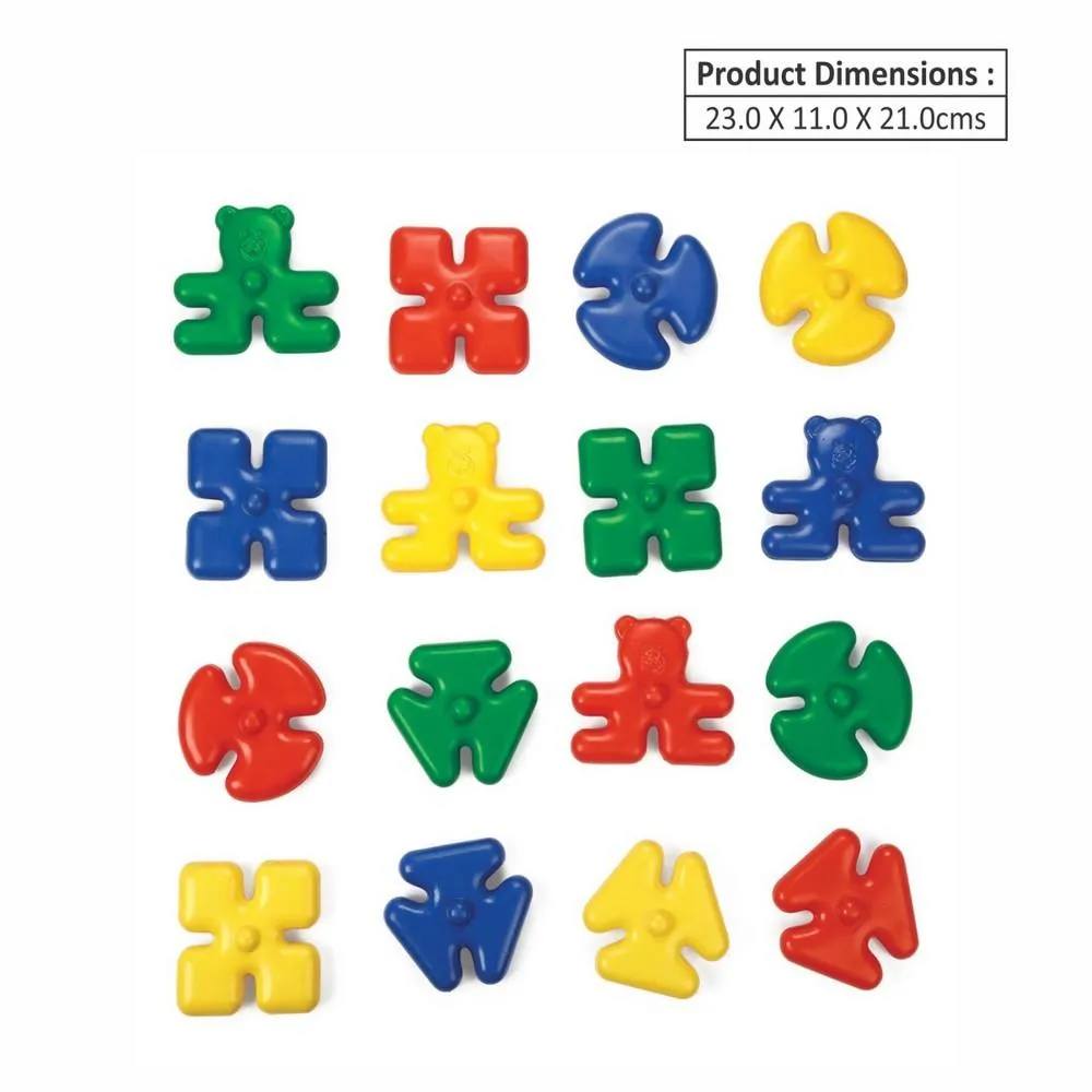 Ok Play Joy Link Set of 16 Assembled Shapes & Linking Toys for Toddlers, Multicolour, Ages 1 to 2 years