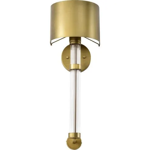 One Lights Natural Brass 8 Inch Wall Sconce