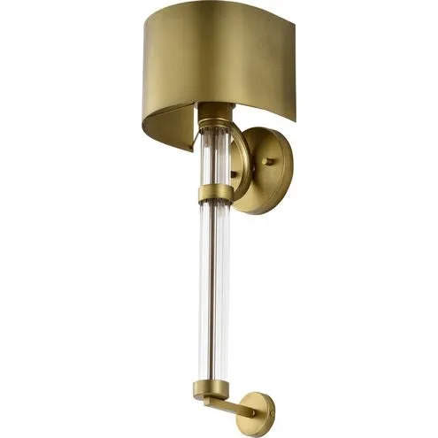 One Lights Natural Brass 8 Inch Wall Sconce