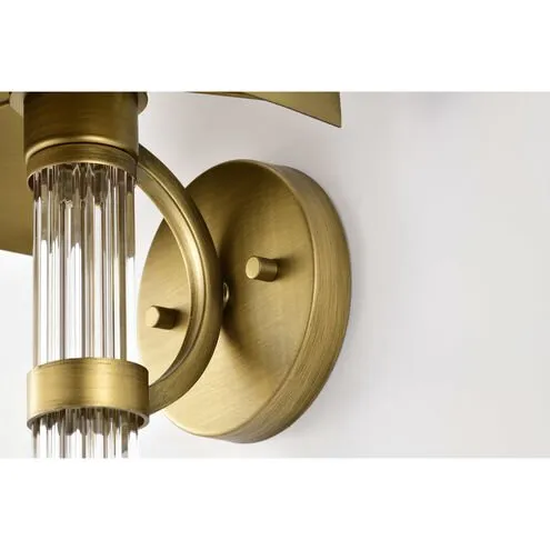 One Lights Natural Brass 8 Inch Wall Sconce